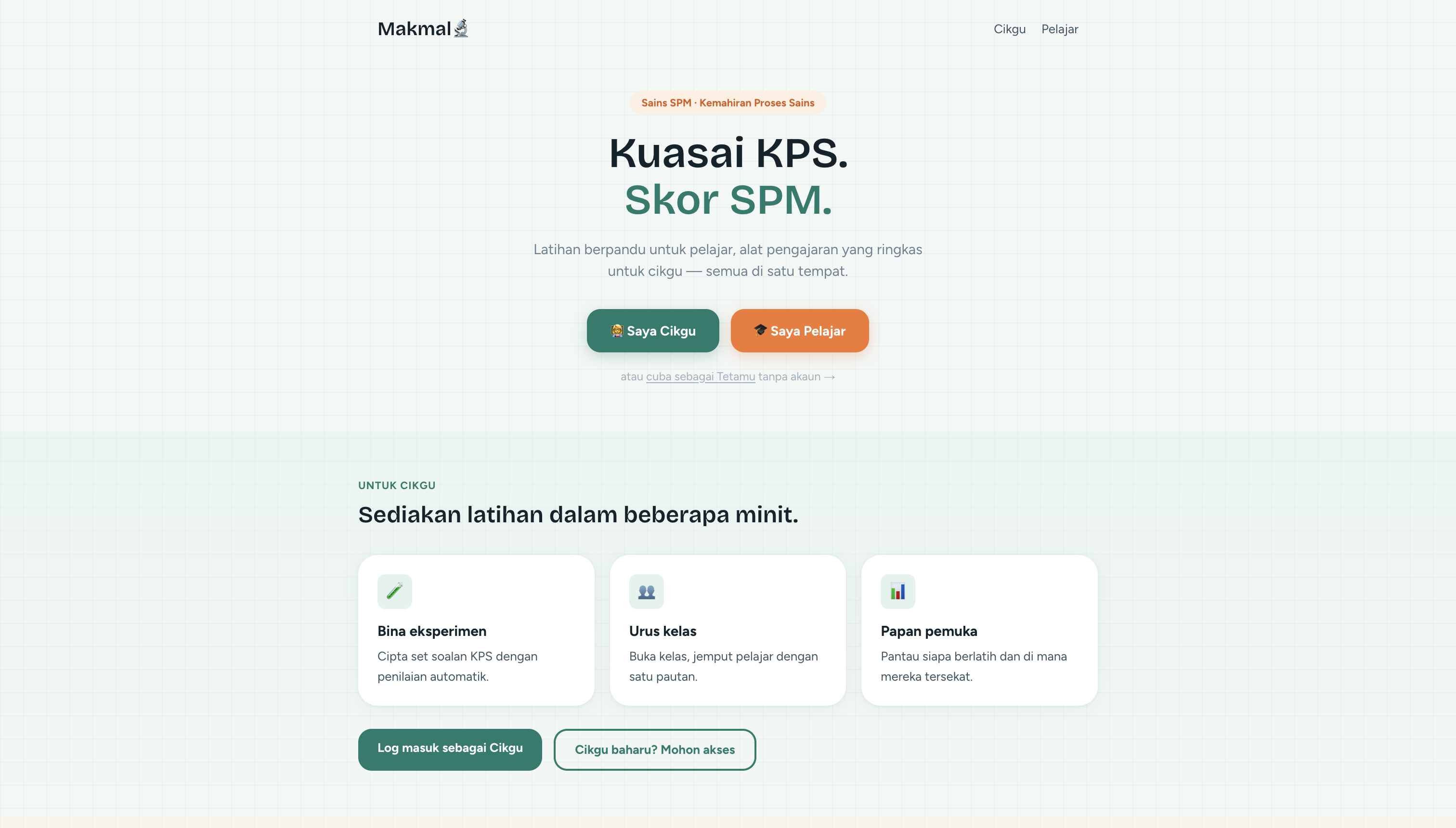 Makmal — work-in-progress screenshot