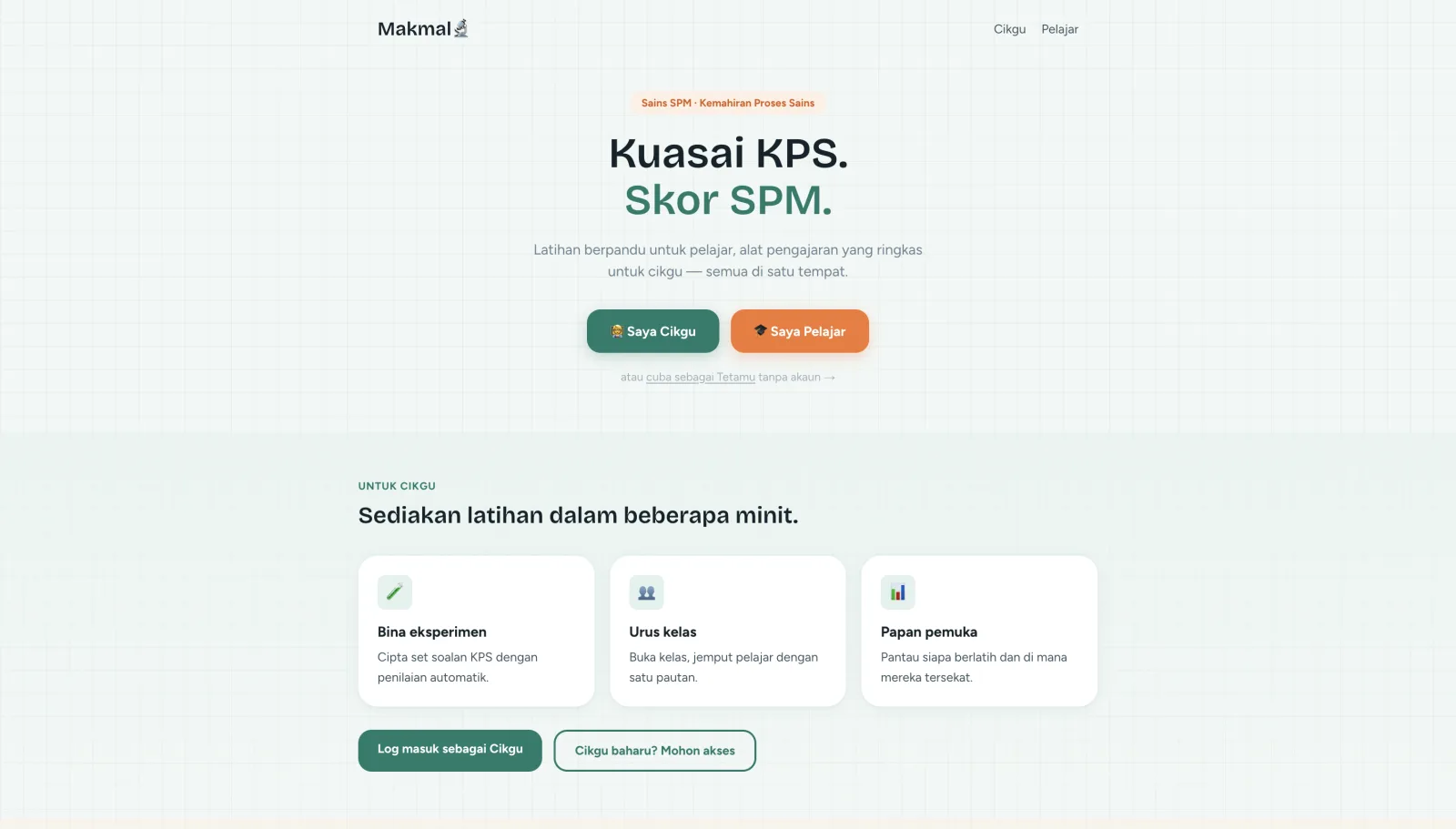 Makmal — work-in-progress screenshot